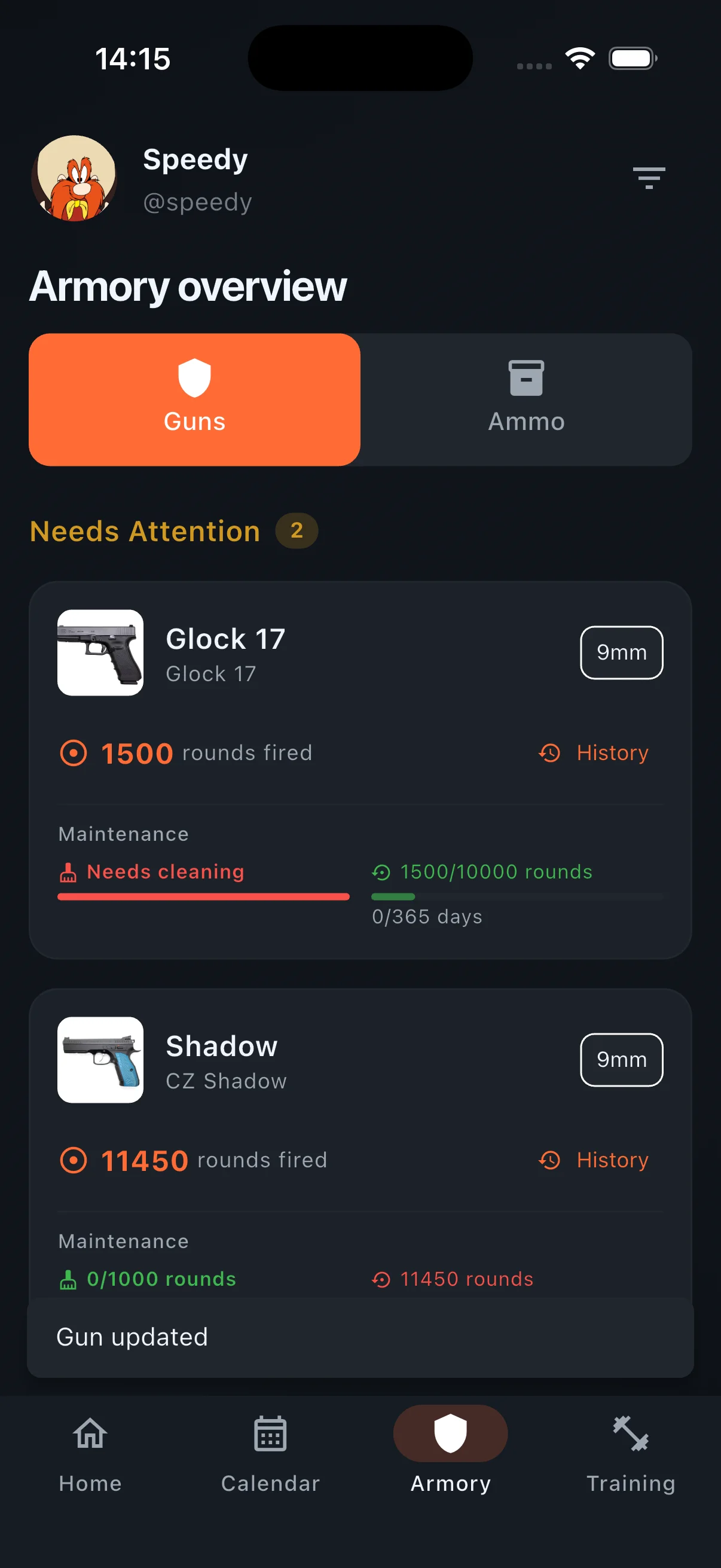 Ranger app Your Armory, Always Ready screen
